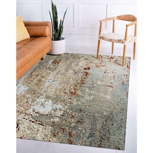 Gray 8 ft. 2 in. x 9 ft. 10 in. Hand-Knotted Wool Galaxy Area Rug