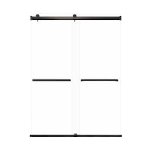 Brianna 60 in. W x 80 in. H Sliding Frameless Shower Door in Matte Black with Clear Glass