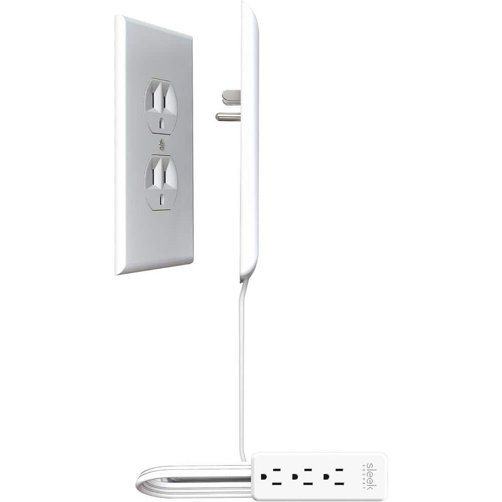 3-Outlet Power Strip Surge Protector, Sleek Socket Original and Patented Ul