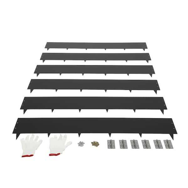 YIYIBYUS 3.3 ft. x 8.4 in. x 0.071 in. Black Steel Landscape Edging Yard Lawn Garden Metal Border Edge Decor (6 Pieces)