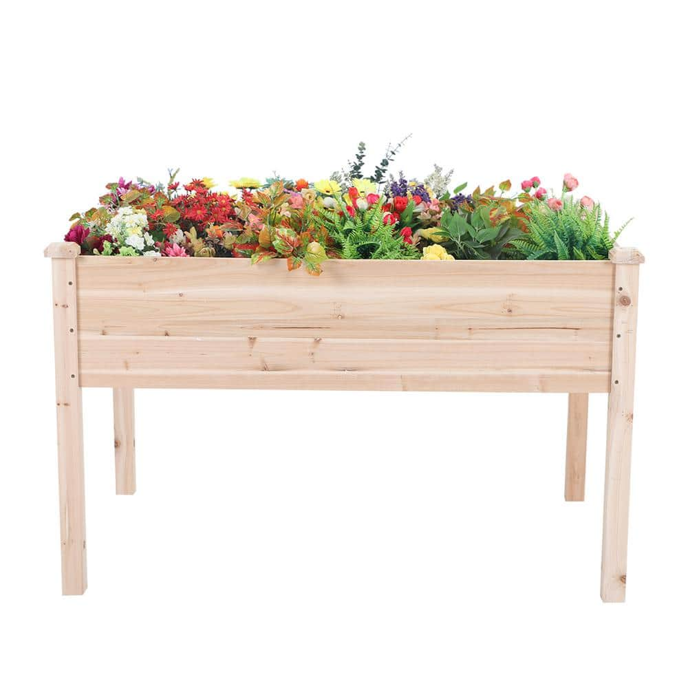 PHI VILLA 30 In. Wood Raised Garden Bed Elevated Planter Box THD-PV341 ...