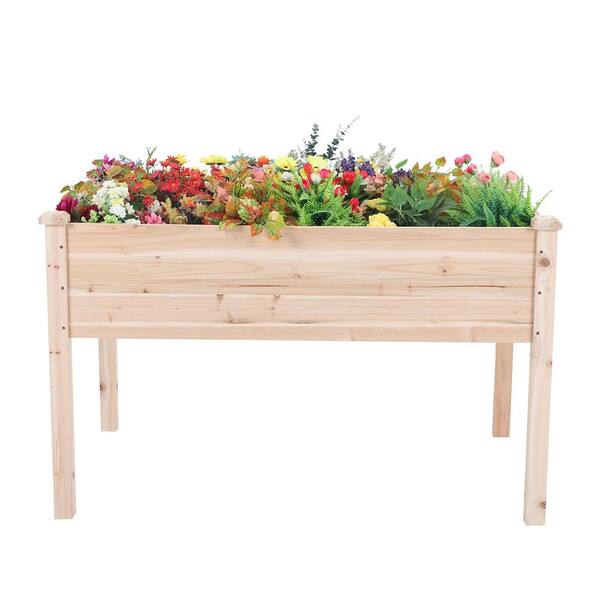 PHI VILLA 30 in. Wood Raised Garden Bed Elevated Planter Box THD-PV341