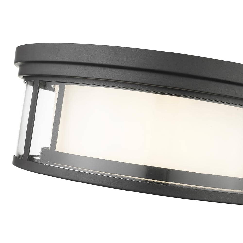Willow Bronze 16" Indoor/Outdoor Drum Ceiling Light with Clear Glass