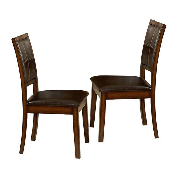 HomeSullivan Dark Chocolate Faux Leather Dining Chair (Set of 2)