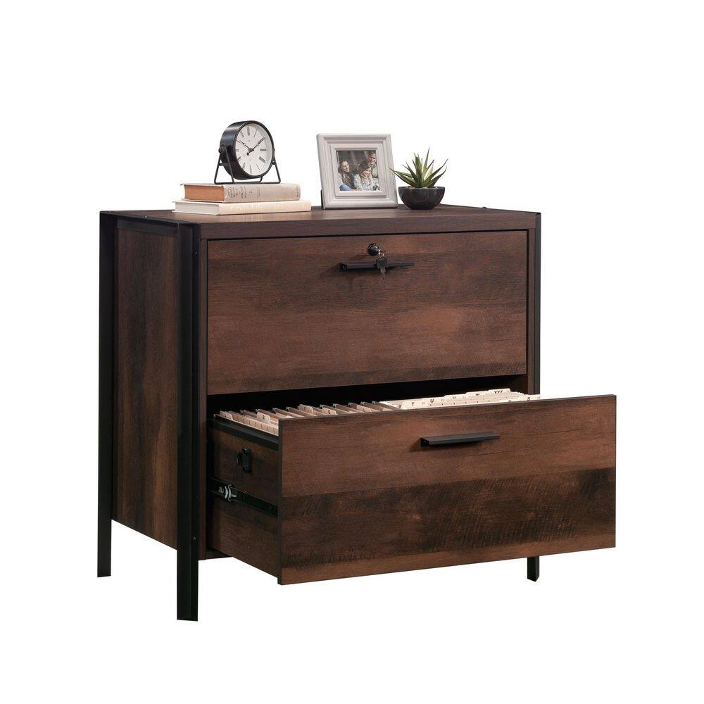 Barrel Oak 2-Drawer Lockable Lateral File Cabinet