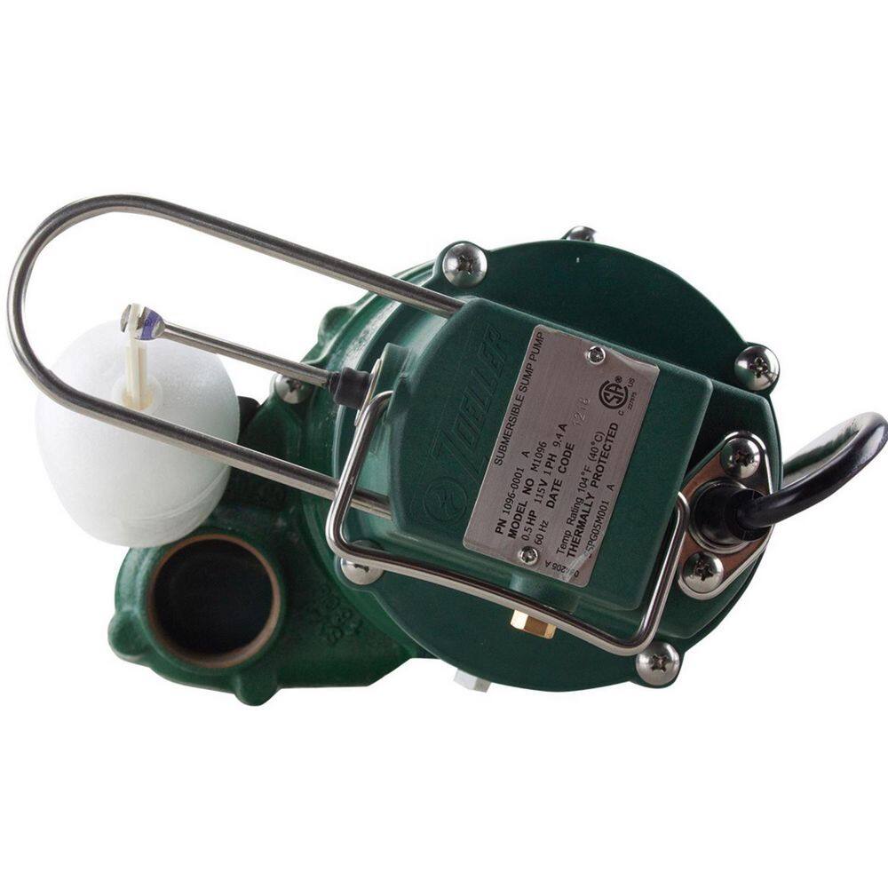 Rugged Pro 1/2 HP Cast Iron Submersible Sump Pump with Vertical Switch