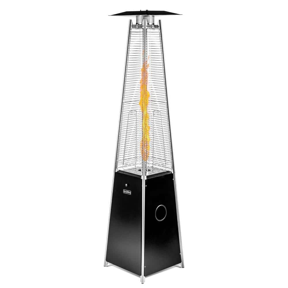 40,000 BTU Propane Patio Heater, Pyramid 88'' Tall Standing Outdoor Gas Heater with Mobility Wheels,Hammered Black price history on PriceWatchPro
