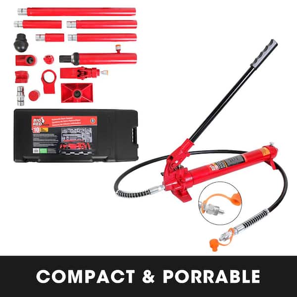 Big Red 10-Ton Porta Power Hydraulic Body Frame Repair Tool Kit