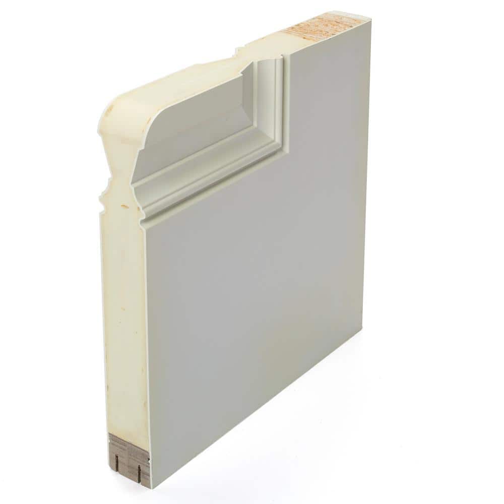 White Primed Composite Exterior Single Door with Satin Nickel Hinges