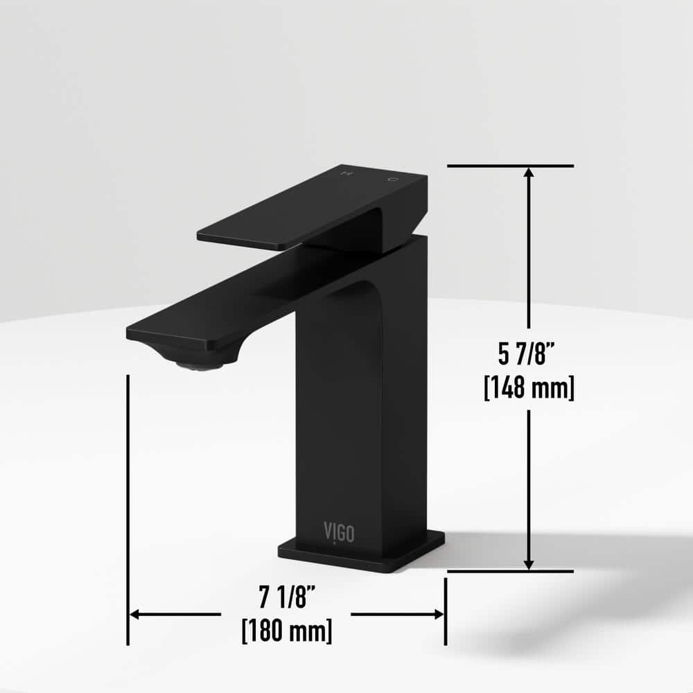 Dunn Matte Black Single Handle Bathroom Faucet
