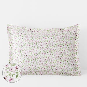 Company Kids Lilahs Floral Pink Multi Organic Cotton Percale Standard Sham