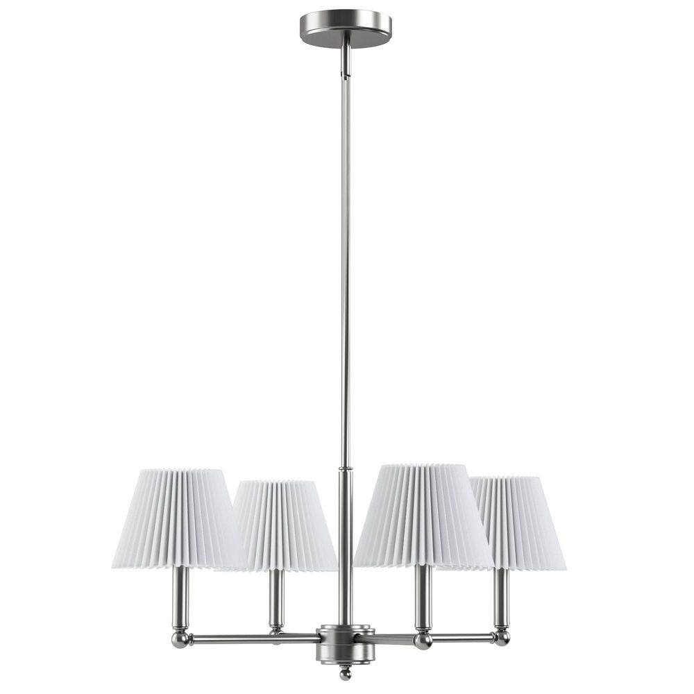 4-Light 28 in. Nickel Modern Shaded Dimmable Chandeliers Dining Kitchen Ceiling Lights Foyer Bedroom Lighting price history on PriceWatchPro