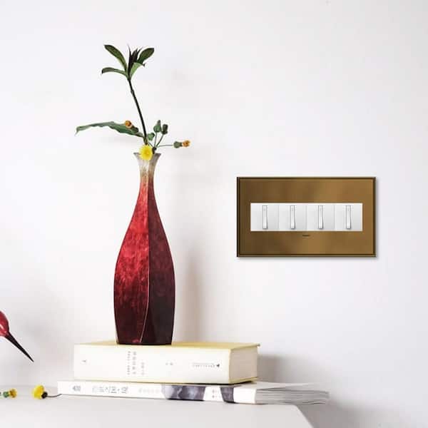 adorne 4 Gang Decorator/Rocker Wall Plate, Coffee (1-Pack)