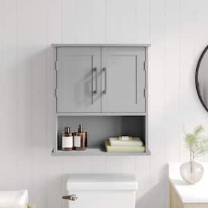 Vega 22 in. W x 9 in. D x 24 in. H Bathroom Storage Wall Cabinet in Gray