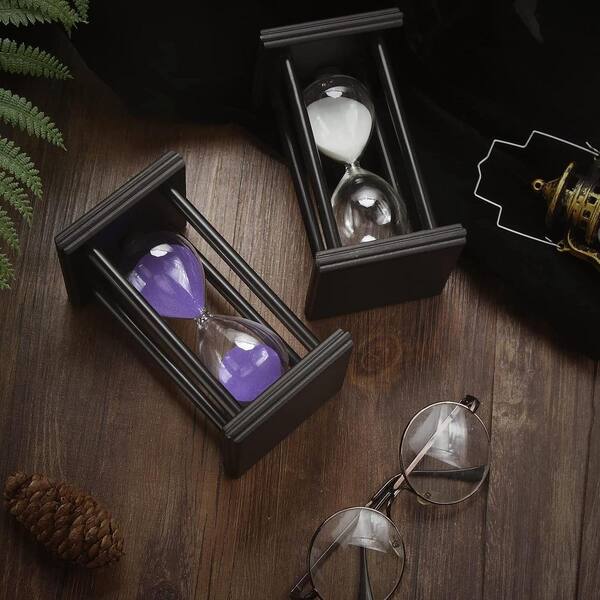 Afoxsos White Sand Hourglass with 60-Minutes Timer and Wooden