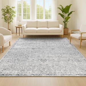 JONATHAN Y Modern Persian Vintage Light Grey 8 ft. x 10 ft. Area