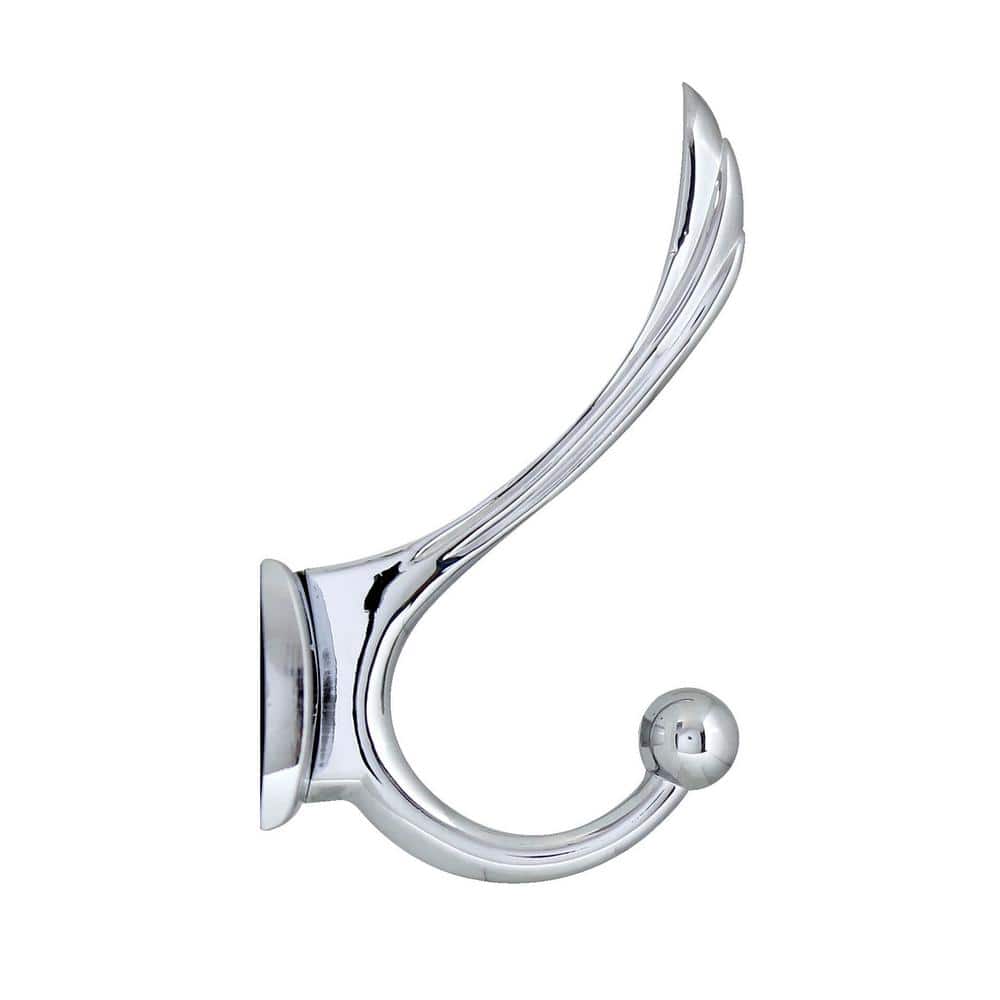 Polished Chrome Wall Mounted 4-Pronged Towel and Robe Hook