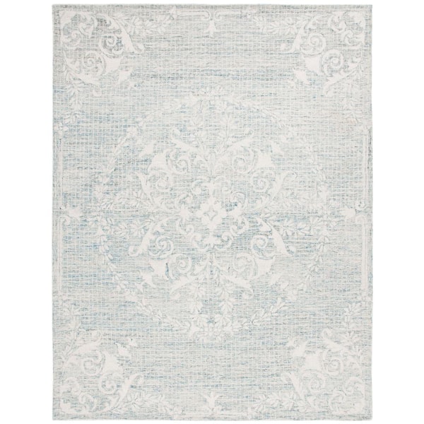 SAFAVIEH Abstract Light Blue 8 ft. x 10 ft. Floral Medallion Area Rug