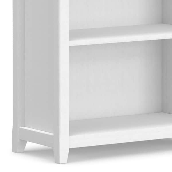 Amherst 70 in. Tall White Solid Wood 5-Shelf Transitional Bookcase with Adjustable Shelves and Tapered Legs