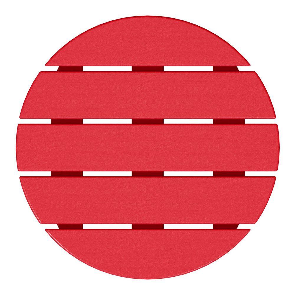 Altura Eco-Friendly All-Weather 18" Round Side Table - Red