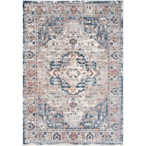 Josephine Winged Cartouche Grey 6 ft. x 6 ft. Square Area Rug