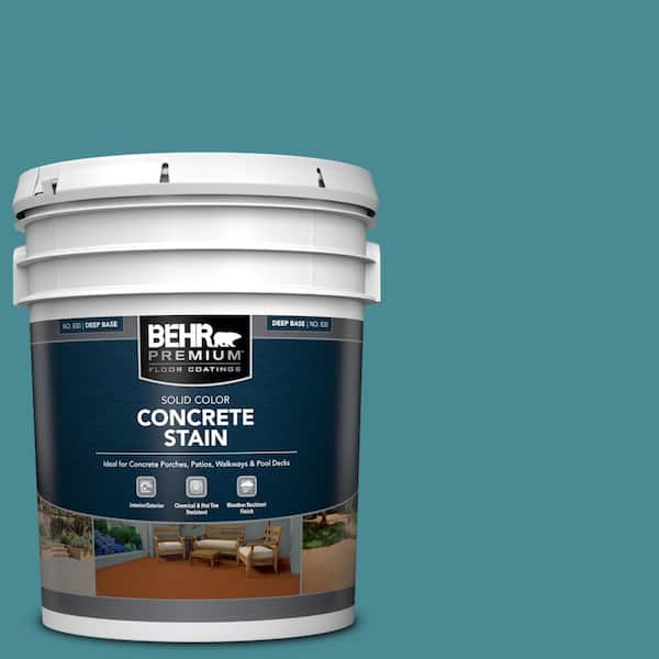 BEHR PREMIUM 5 gal. #PFC-49 Heritage Teal Solid Color Flat Interior/Exterior Concrete Stain