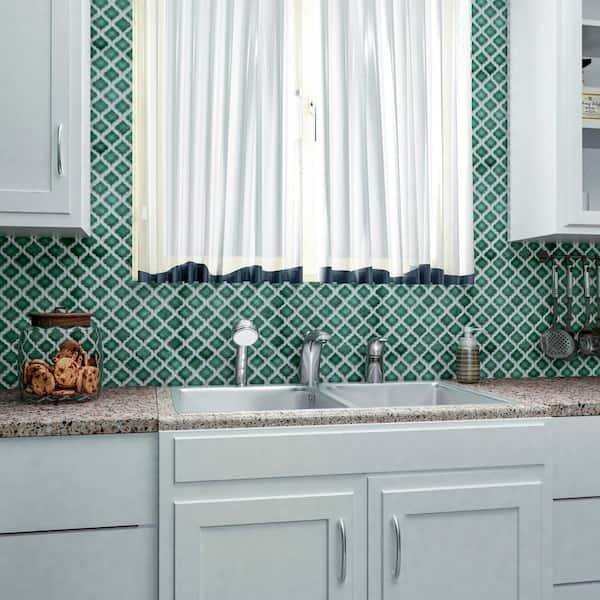 Hudson Tangier Emerald 12 in. x 12 in. Porcelain Floor and Wall Mosaic Tile (11.0 sq. ft./Case)