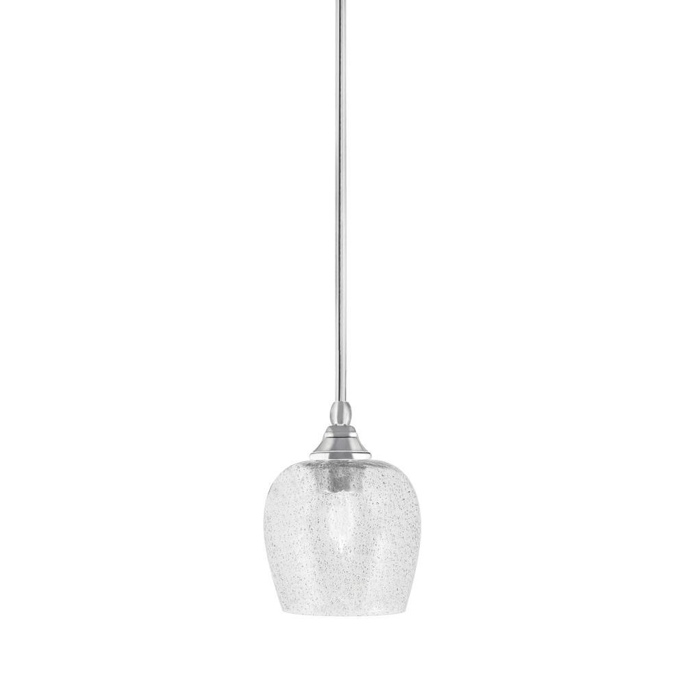 Sparta 100-Watt 1-Light Chrome Shaded Pendant Light Mini Pendant with Smoke
