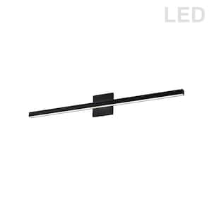 Arandel 1.5 in. 1-Light Matte Black LED Vanity Light Bar with White Acrylic Shade