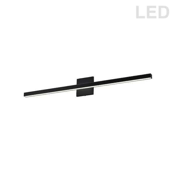 Dainolite Arandel 1.5 in. 1-Light Matte Black LED Vanity Light Bar with White Acrylic Shade