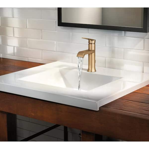 Genta Single Handle Single Hole Bathroom Faucet in Bronzed Gold