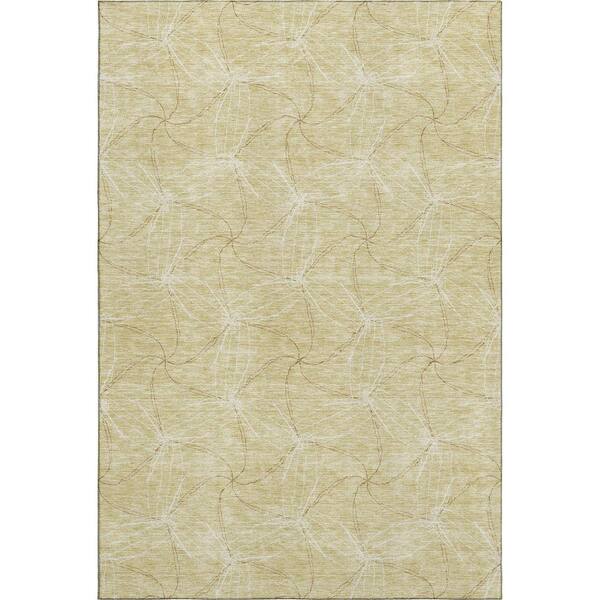 Addison Rugs Mayfield Premium Machine Washable Abstract AMF968 Wheat 2 ft. 6 in. x 3 ft. 10 in. Area Rug