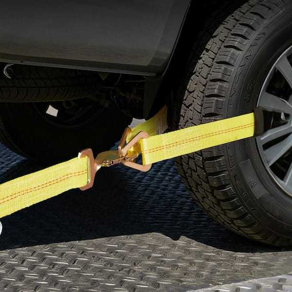 Wheel Chock Tie-Down Kit, Axle Type Trailer Tie Down Strap, Car Tie Down Kit, Break Strength 10009 lbs., Load 3333 lbs.