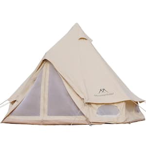 10 ft. x 8 ft. Outdoor Glamping Tent,4-5 Person Camping Tent with Cool Ventilation, Mosquito Net Doors & Windows- Yellow