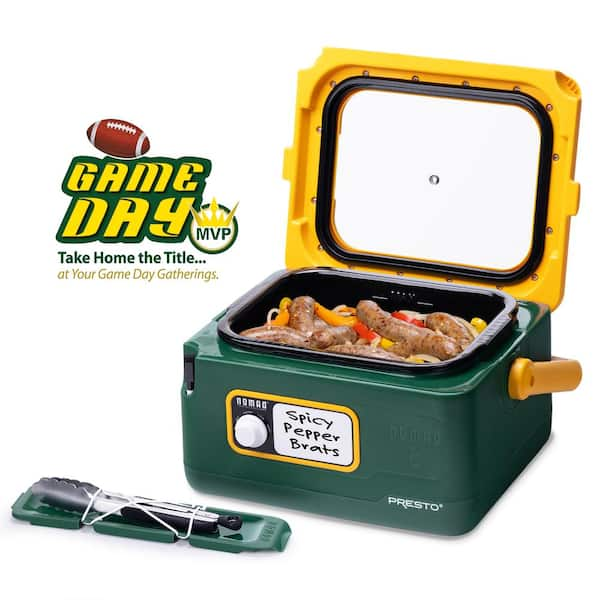 Presto GameDay 8 Quart Nomad Traveling Slow Cooker Green Yellow 06019 The Home Depot