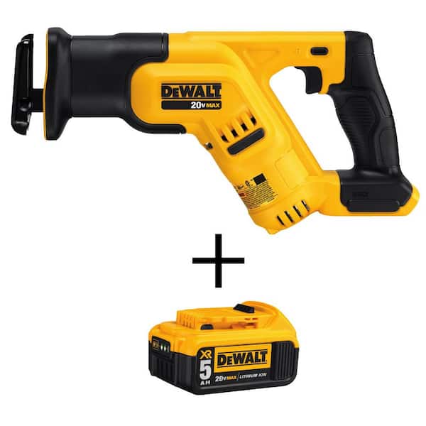 DEWALT DCS387BW205 20V MAX Cordless Compact Reciprocating Saw with 20V 5.0Ah Premium Battery Pack - 1