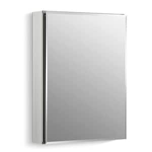 20 in. W x 26 in. H Rectangular Silver Aluminum Recessed Surface Mount Medicine Cabinet with Mirror