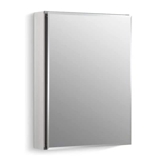 JimsMaison 20 in. W x 26 in. H Rectangular Silver Aluminum Recessed Surface Mount Medicine Cabinet with Mirror