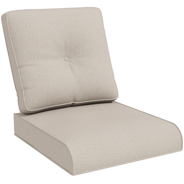 22 in. x 24 in. 2-Piece Outdoor Deep Seating Outdoor Lounge Chair Cushion Set in Beige