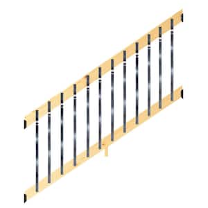 6 ft. Southern Yellow Pine Stair Rail Kit with Aluminum Contour Balusters