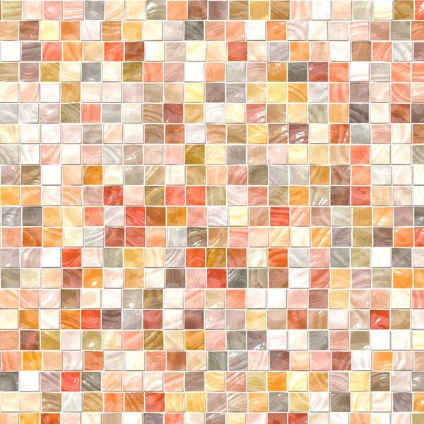 Crearreda 7.9 in. x 23.7 in. Pearl Mosaic Peel and Stick Tile Wall Decal