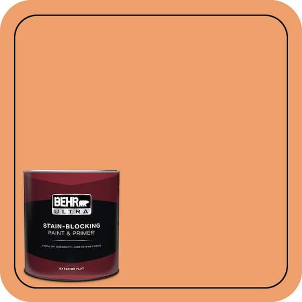 BEHR ULTRA 1 qt. #250D-5 Florida Mango Flat Exterior Paint & Primer
