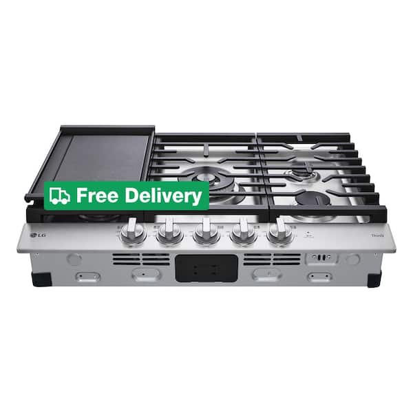 30 in. Smart Gas Cooktop in Stainless Steel with 5 Burners