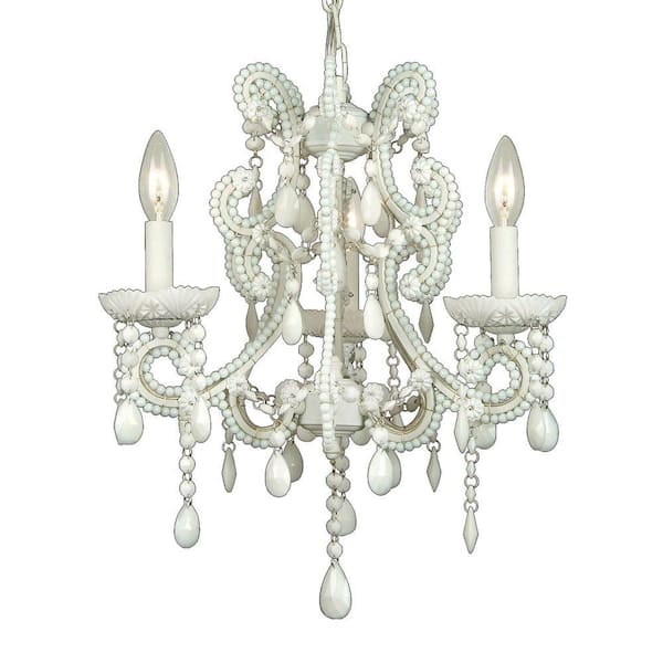 Filament Design Xavier 3-Light Ceiling White Incandescent Chandelier