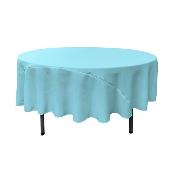 LA Linen Tablcloth Polyester Poplin Square Tablecloth Light Turquoise 90-Inch 