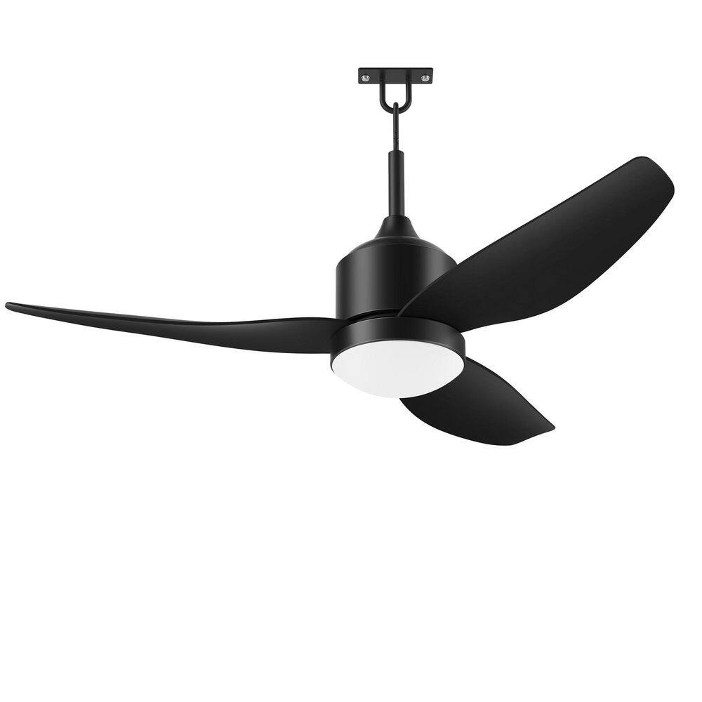 42 in. Smart Outdoor Indoor Black Downrod Mount Ceiling Fan with Lights Remote, Dimmable, Quiet DC Motor, 6 speed price history on PriceWatchPro