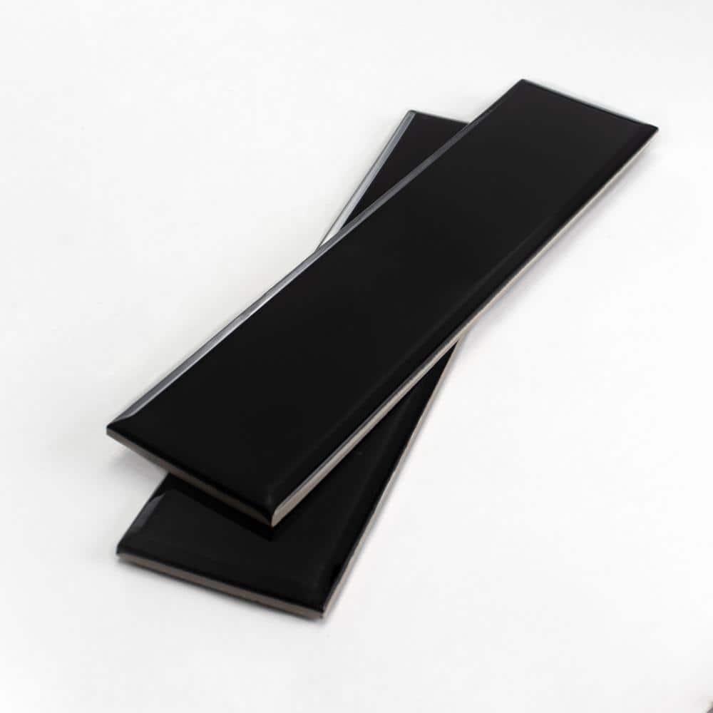 Facet 3in. x6in. Black Gloss Ceramic Subway Tile Sample price history on PriceWatchPro