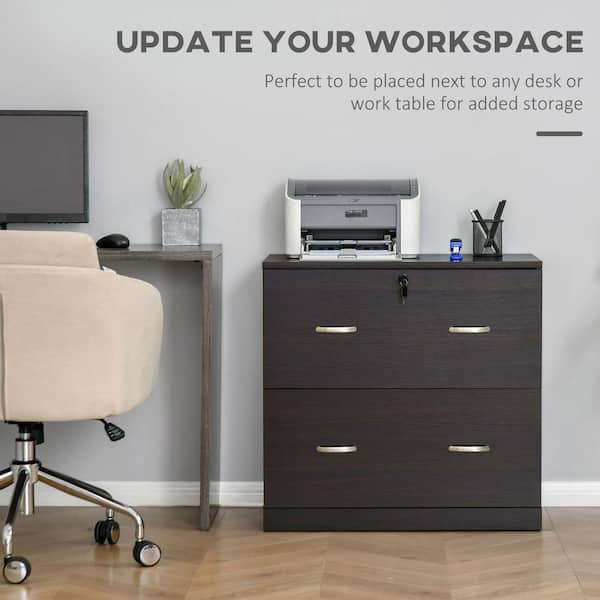 Vinsetto Walnut Particle Board 2 Drawer File Cabinet With Hanging Bar For A4 Size 924 040v80 Vinsetto Walnut Particle Board 2 Drawer, Desk Filing Cabinet Size Chart