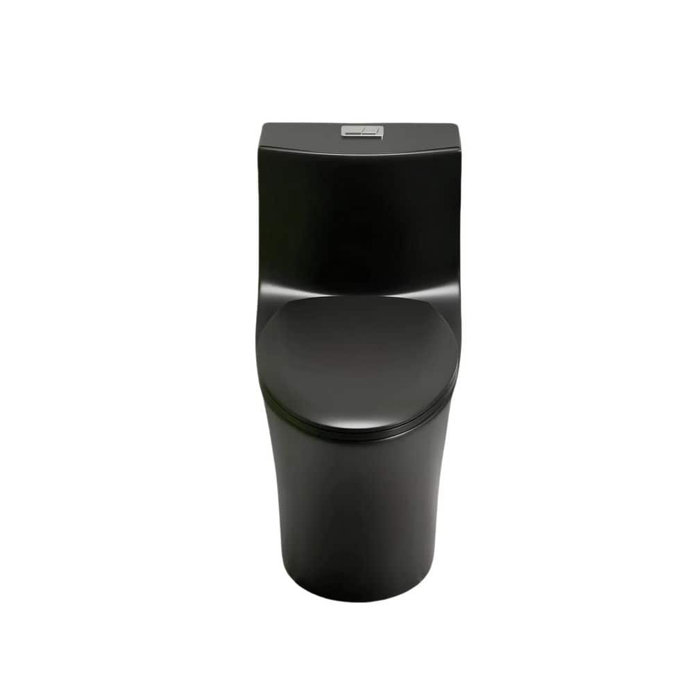1-Piece 1.1/1.6 GPF Dual Flush Elongated Toilet in Matte Black with Soft Close Seat price history on PriceWatchPro