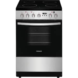 24 in. Freestanding Electric Range in Stainless Steel with 4 Smoothtop Elements